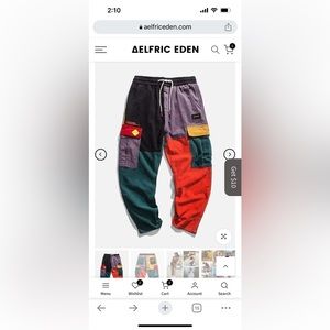 Aelfric Eden “Back to 90s” Patchwork Color Block Corduroy Pants - Size M